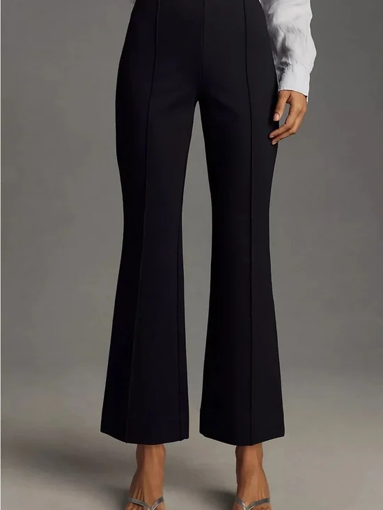 Anthropologie Maeve The Margot Kick Flare Cropped Pant Pull-On Black size S - Picture 5 of 9